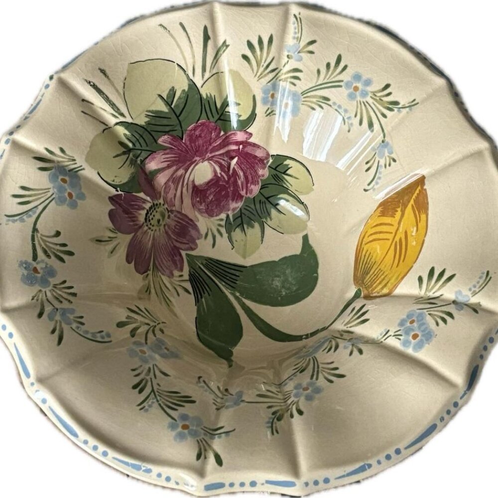 Vintage 1940 Bahl Potteries Nove Rose Sandela Ware Line Centerpiece Bowl 10" - Picture 3 of 10